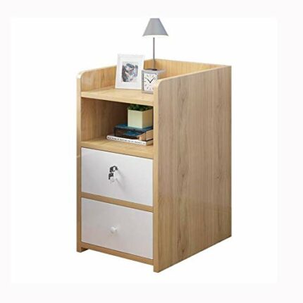 SDFGH Nordic Creative Solid Wood Bedside Table, Household Bedside Table Bedroom Storage Furniture