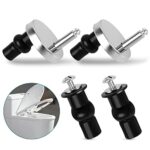 Toilet Seat Fittings, 2 Pack Toilet Seat Hinges with 2 Extra Screws, Stainless Steel Toilet Seat Screws with Expanding Rubber Screws, Stainless S