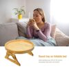 Esoes Sofa Armrest Clip Tray, Recliner Armchair Bamboo Organizer Tray Foldable Couch Arm Clip Table for Remote Controls/Drinks/Snacks