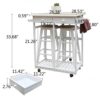 DINGZZ Dining Room Kitchen Foldable Wooden Handle Semicircle Dining Cart With Round Stool White