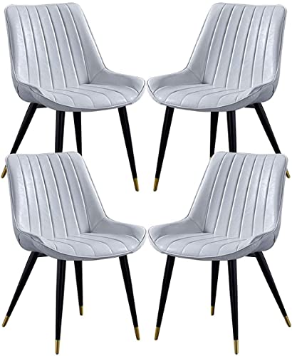 Kitchen Dining Room Furniture Chairs Dining Chairs Set Of 4 Faux PU Leather Kitchen Side Chair Living Room Lounge Accent Chairs (Color : White)