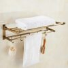 HIGOH Towel Rack Antique Towel Rack, All Copper Bath Towel Holder, Bathroom Hanger, Toilet Rack, Toilet Toilet Bathroom Hardware
