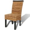 vidaXL Dining Chairs 4 pcs Abaca Brown Handmade Woven Kitchen Furniture Seat