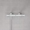 GROHE Precision Flow - Wall Mounted Thermostatic Shower Mixer (Safety Button at 38°C, Temperature Limiter at 43°C included, Eco Technology to Red
