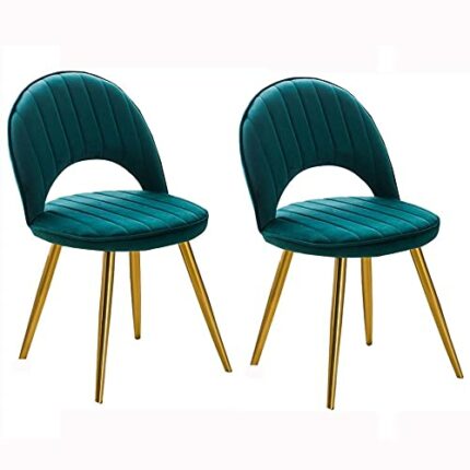 dining chair Kitchen Dining Room Furniture Chairs Velvet Dining Chair Set Of 2 Living Room Side Chair with Metal Legs Velvet Seat and Backrests K