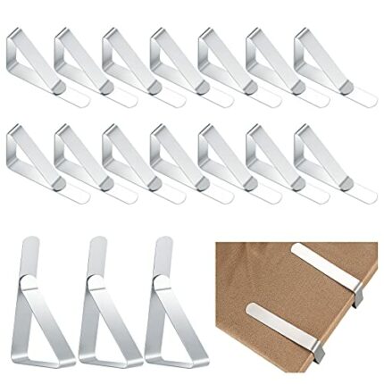 通用 24 Pcs Tablecloth Clips, Table Cloth Clips Clamps, Table Cloth Cover Holders Clips, Flexible Stainless Steel Picnic Tables Clamps Clips for Ho