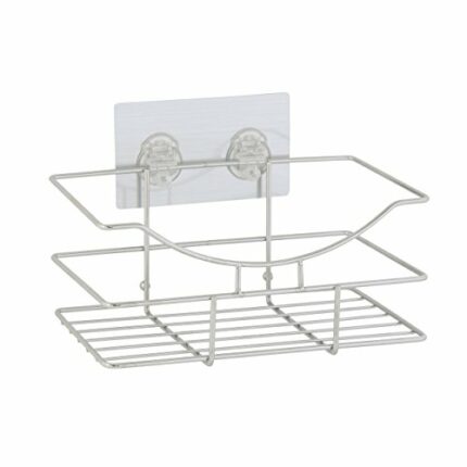 Axentia Nizza Wall Shelf Stainless Steel in Silver, Bathroom Equipment, Bathroom Accessory with a Sticker for Attachment, Approx. 6 kg load capac