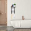 Towel Racks for Bathroom Wall Mounted Laelr Metal Bath Towel Rack for Rolled Towels Bath Rolled Towel Holders with 3 Hooks Bathroom Towel Storage