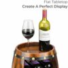 Christow Wooden Wine Rack Barrel, Free Standing With Top, 8 Bottle Holder, Oak Effect Storage, Gift For Wine Lover, H49cm