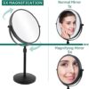Nicesail Higher Taller Tabletop Makeup Mirror of 8 Inch, 5X Magnified Makeup Mirror Countertop Standing, Height Adjustable, Double Sided Mirror i