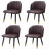 dining chair Kitchen Dining Room Furniture Chairs Kitchen Dining Chairs Set Of 4 Water Proof Leather Side Chair With Metal Legs Kitchen Living Ro
