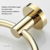 RAKUTE All Copper Towel Ring, Towel Rack, Towel Hanging Towel Rail, Light Luxury Round Bathroom Hand Towel Holder Bathroom Ring
