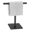 Hand Towel Holder Stand for Bathroom Vanity Countertop (Silver Brushed Square Base)