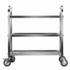 Dardoo 3 Tier Stainless Steel Serving Catering Trolley on Wheels Kitchen Utility Cart Kitchen Storage Cart with Locking Brakes for Kitchen Hotel