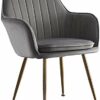 Kitchen Dining Room Furniture Chairs Dining Chairs Velvet Armchairs With Legs And Metal Back For Living Room Bedroom Kitchen Furniture (Color : P