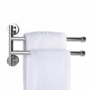PHOEWON Swivel Towel Rail Chrome Stainless Steel Bath Rack Wall Mounted Towel Rack Holder with 4 Swivel Bars, Swing Towel Holder for Kitchen, Bat