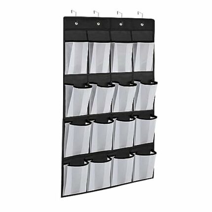 Jextou Over The Door Shoe Organizer, Hung on Organizer and Storage with 4 Strong Hooks, Multi Function Storage Pouch for Men Women Kids