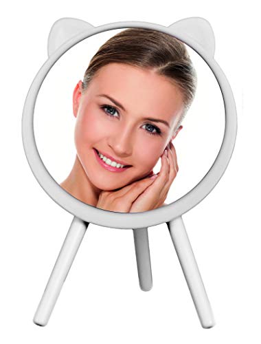 Elliot & Ashcroft - Premium Quality Luxury Gift Boxed Table Top Mirrors (Cat Ear Easel Style Mirror, White)