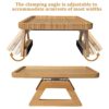 Fiacvrs Wooden Sofa Armrest Tray, Sofa Arm Clip Table, Couch Arm Table for Wide Couches, Coffee Table and Side Tables for Small Spaces(Dark Brown