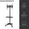 VIVO Mobile TV Cart for 13 to 60 inch Screens up to 25 kg, LCD LED OLED 4K Smart Flat and Curved Panels, Rolling Stand, Laptop DVD Shelf, Locking
