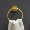 HIGOH Towel Racks,Bath Towel Holder,Bathroom Hand Towel,Nordic Towel,Bathroom Towel Rack,Brushed Simple Space Aluminum round Towel Hanger