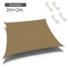 Sunnest Life Sun Shade Sail 2 x 2 m Garden Balcony with Mounting Ropes Weather Protection Water Resistant Shade Dispenser 420D Polyester UV Prote