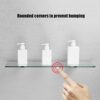 FVRTFT Bathroom Glass Shelf, Wall Mounted 8mm Tempered Glass Caddy Shelf, Rectangular with Polished Chrome Bracket, for Bathroom, Washroom Organi
