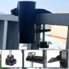 1 Pcs Umbrella Holder Fence,Patio Umbrella Clamp,Deck Umbrella Stand,Umbrella Stand for Beach,Umbrella,Deck,Balcony,Outdoor Patio (Black)