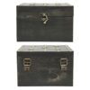 Airshi Wooden Storage Box, Multi-function Retro Metal Hinge Decorative Gift Portable Exquisite Treasure Chest for Home Decoration