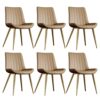 Kitchen Dining Room Furniture Chairs PU Leather Kitchen Dining Chairs Set Of 6,Water Proof PU Leather Side Chair With Metal Legs,Living Room Loun