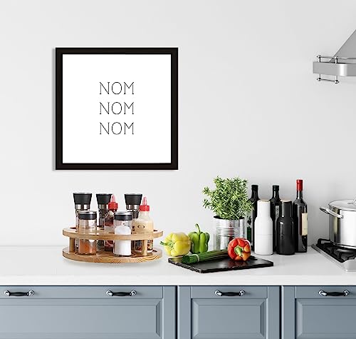 BSTKEY Rotating Syrup Bottle Holder Organizer, Vintage Wooden Coffee Syrup Rack Syrup Stand for Coffee Bar, 7 Bottles Countertop Freestanding Win