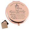 Cawnefil 70th Birthday Gifts for Women Rose Gold Compact Makeup Mirror Happy 70 Birthday Gift Ideas for Women 70th Birthday Gift for Aunt Mom Gra