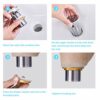 CREA Basin Sink Waste Pop Up, Click Clack Sprung Plug with Overflow for Bathroom Sink, Sprung Basin Waste Slotted, Chrome