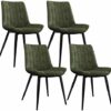 dining chair Kitchen Dining Room Furniture Chairs Set Of 4 Dining Chairs Kitchen Chair Modern Frosted Leather Metal Non-Slip Feet For Suitable Si