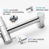 OFFO Shower Riser Rail, 62cm Wall Mounted Shower Rail Adjustable Distance 28 to 61cm with Handheld Shower Head Holder Replacement for Shower, Chr