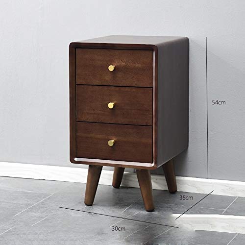 LUKEO Simple Solid Wood Bedside Table Mini Simple Bedroom Locker, Three-drawer Design Bedside Table