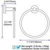 Hand Towel Ring Black & Gold, Angle Simple Stainless Steel Swivel Towel Holder, Bathroom Towel Rack Wall Mount