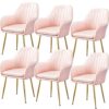 dining chair Kitchen Dining Room Furniture Chairs Kitchen Dining Chair Set Of 6 Living Room Armchair with Metal Legs Velvet Seat and Backrests fo