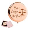 ORIGACH Bonus Daughter Gifts - To My Bonus Daughter Rose Gold Magnifying Makeup Compact Mirror with Gift Box, 1X/2X Magnification - Birthday Gift
