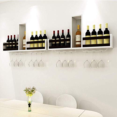 OUSIKA Wine Racks,White Wall Mounted Wine Rack Rustic Wine Shelf Stem Glass Holder & Wine Cork Storage Wine Glass Rack Hanging -Wall Shelf Storag