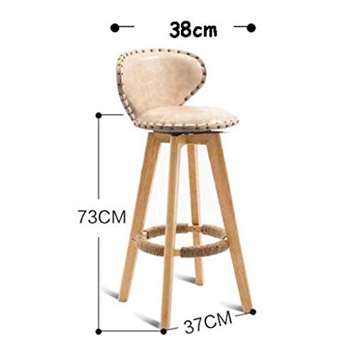 AANAN Stools,Stool Breakfast Kitchen Counter Bar Stools Pu Leather Seat Bar Chairs Solid Legs Barstoolsk Grey High Stools