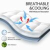 TEXARTIST King Mattress Pad Cover Cooling Mattress Topper 400 TC Cotton Pillow Top Mattress Cover Quilted Fitted Mattress Protector with 8-21 Inc