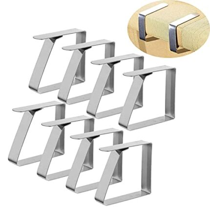 Quiksmart 8 Pieces Tablecloth Clips Stainless Steel Table Cover Clamps Holder for Outdoor Party Wedding Picnic Holding Table Colth