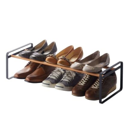 Yamazaki Stackable Home Steel | Shoe Rack, One Size, Black