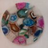 Gifts And Artefacts 42 x 42 Inches Resin Art with Multicolor Agate Gemstone Dining Table Top Round Shape Marble Kitchen Table for Home Furniture