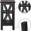 VECELO End Side Table, Nightstand Storage Shelf with Bin Living Room, Bedroom, Lounge, Sofa Couch, Wood, BLU, X-Design Furniture
