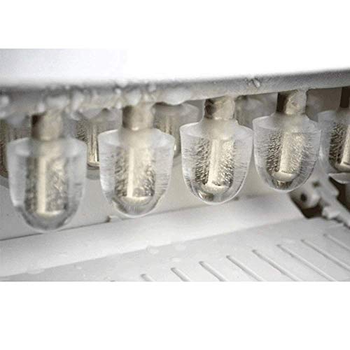 QUIM Portable Ice Maker, Countertop Ice Machine with Self-Clean Function, Ready in, Day Ice Cubes, Ice Scoop and Basket (White)