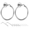 uxcell Stainless Steel Towel Ring, 2Pcs Wall Mounted Round Hanging Holder with Screws for Bathroom Kitchen Accessories, 6.5 x 1.96 x 3.62 Inch, S