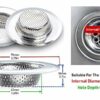 2pcs Kitchen Bathroom Sink Strainer, Stainless Steel Drain Filter, Prevent Clogging, 2.75 Inch/7cm Outer Diameter
