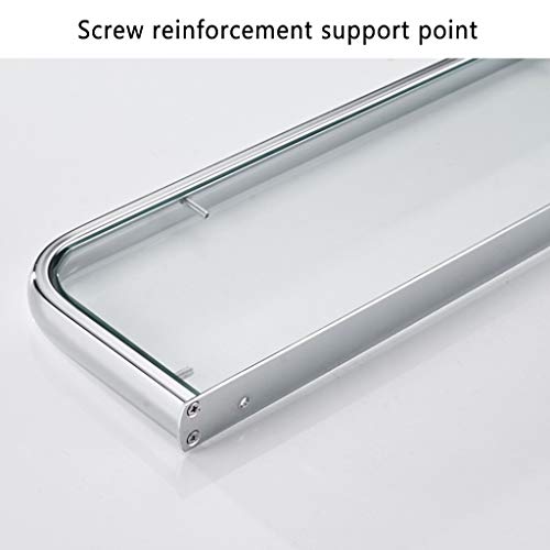 Wall-mounted Glass Shelf Stainless Steel Bathroom Shower Room Storage Rack Easy to Clean Single Layer Kitchen Spice Rack